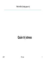 Phát triển kỹ năng quản trị - Quản trị stress doc