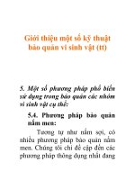 Giới thiệu một số kỹ thuật bảo quản vi sinh vật (tt) docx