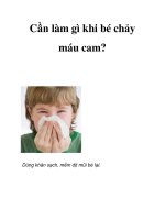 Cần làm gì khi bé chảy máu cam? pps