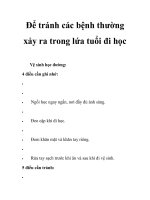 Để tránh các bệnh thường xảy ra trong lứa tuổi đi học docx