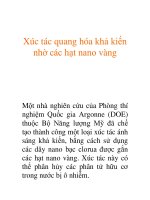 Xúc tác quang hóa khả kiến nhờ các hạt nano vàng pdf
