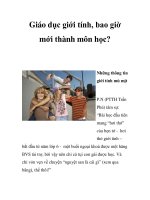 Giáo dục giới tính, bao giờ mới thành môn học? potx