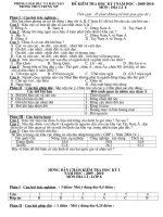 Đề + đáp án Địa 8 HK I 2009 - 2010