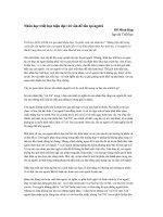 Nhân học triết học hiện đại với vấn đề tồn tại người