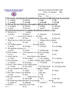 KIỂM TRA CHẤT LƯỢNG KHỐI 11