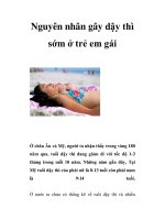 Nguyên nhân gây dậy thì sớm ở trẻ em gái docx