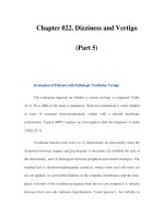 Chapter 022. Dizziness and Vertigo (Part 5) pptx