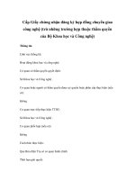 Cấp Giấy chứng nhận đăng ký hợp đồng chuyển giao công nghệ (trừ những trường hợp thuộc thẩm quyền của Bộ Khoa học và Công nghệ) doc