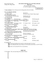 Đề thi đề nghị HK2 Sinh 7 đề 1