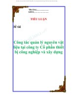 công tác quản trị nguyên vật liệu tại công ty phần cổ phần thiết bị vật liệu xây dựng