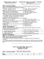 Đề + đáp án Địa 7 HK I 2009 - 2010