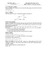 Đề Kiểm tra Học kỳ II môn Toán khối 7