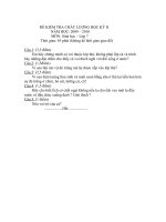 Đề kiểm tra học kì II môn sinh học