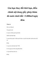 Gia hạn thay đổi thời hạn, điều chỉnh nội dung giấy phép thăm dò nước dưới đất pptx