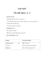 Giáo án Tiếng Việt lớp 1 - TẬP VIẾT - TÔ CHỮ HOA: S, T pdf