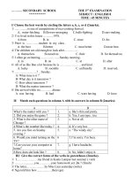 Đề Kiểm tra Học kỳ II môn Tiếng Anh khối 8