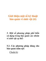 Giới thiệu một số kỹ thuật bảo quản vi sinh vật (tt) ppt