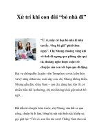 Xử trí khi con đòi “bỏ nhà đi” docx