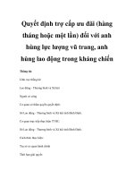 Quyết định trợ cấp ưu đãi (hàng tháng hoặc một lần) đối với anh hùng lực lượng vũ trang, anh hùng lao động trong kháng chiến pdf