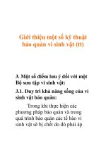 Giới thiệu một số kỹ thuật bảo quản vi sinh vật (tt) pptx