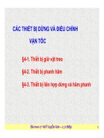 Các thiết bị dừng và điều khiển vận tốc pptx