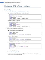 ngôn ngữ sql – truy vấn lồng