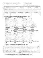 Đề thi HK II Anh văn 9 (Ч)