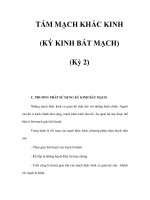 TÁM MẠCH KHÁC KINH (KỲ KINH BÁT MẠCH) (Kỳ 2) doc