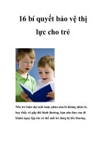16 bí quyết bảo vệ thị lực cho trẻ doc