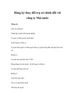 Đăng ký thay đổi trụ sở chính đối với công ty Nhà nước pptx