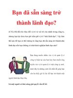 Bạn đã sẵn sàng trở thành lãnh đạo? docx