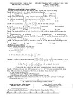 Đề + đáp án Toán 8 HK I 2009 - 2010