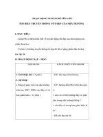 Giáo án Tiếng Việt 3 - HOẠT ĐỘNG NGOÀI GIỜ LÊN LỚP TÌM HIỂU TRUYỀN THỐNG TỐT ĐẸP CỦA NHÀ TRƯỜNG pdf