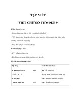 Giáo án Tiếng Việt lớp 1 - TẬP VIẾT - VIẾT CHỮ SỐ TỪ 0 ĐẾN 9 ppt