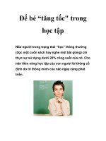 Để bé “tăng tốc