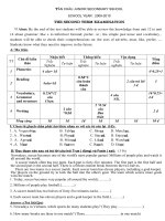 Đề kiểm tra Anh 7 hk 2 , dành cho HS vùn,g sâu có ma trận và đáp án VÀ HƯỚNG DẪN CHẤM