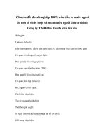 Chuyển đổi doanh nghiệp 100% vốn đầu tư nước ngoài do một tổ chức hoặc cá nhân nước ngoài đầu tư thành Công ty TNHH hai thành viên trở lên potx