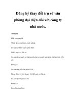 Đăng ký thay đổi trụ sở văn phòng đại diện đối với công ty nhà nước pdf