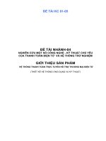 NGHIÊN CỨU MỘT SỐ CÔNG NGHỆ - KỸ THUẬT CHỦ YẾU CỦA THANH TOÁN ĐIỆN TỬ VÀ HỆ THỐNG THỬ NGHIỆM pdf