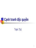 Topic 7(a): Cạnh tranh độc quyền pptx