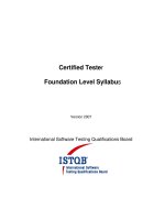 certified tester foundation level syllabus