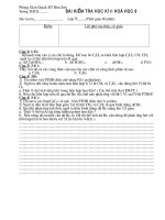 đề kiểm tra  hóa học kì II-2010