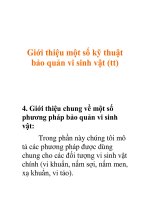 Giới thiệu một số kỹ thuật bảo quản vi sinh vật (tt) doc