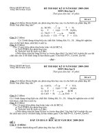 Đề thi học kì II - Tự luân có đáp án