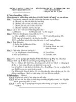 Đề + đáp án Sinh 6 HK I 2009 - 2010