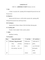 Giáo án Tiếng anh lớp 3 - LESSON PLAN UNIT 10: A BIRTHDAY PARTY/ Section (4,5,10) pdf