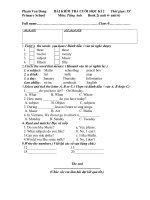 Đề KTCHK2 Anh 4( unit 4- unit 6)( tham khảo)