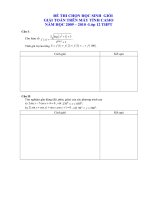 ĐỀ THI CHỌN HỌC SINH GIỎI GIẢI TOÁN TRÊN MÁY TÍNH CASIO NĂM HỌC 2009 – 2010 - Lớp 12 THPT - Phần 8 potx