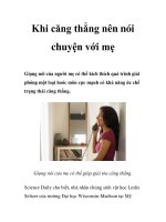 Khi căng thẳng nên nói chuyện với mẹ pps