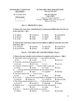 Đề thi HSG Thanh Hóa  2012 Tiếng Anh 9